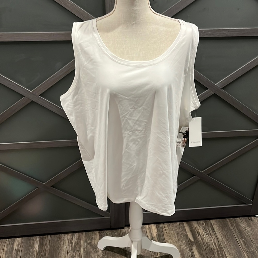 Karen Kane plus size women’s white tank top Lifestyle Super Soft tank size 3X